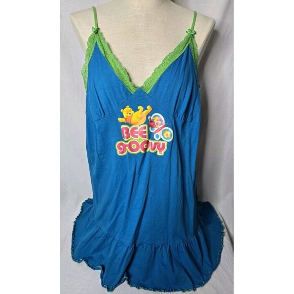 Vintage Women's Blue Winnie The Pooh Flowy Long Top/ Night Dress - Size XL - Picture 2 of 13